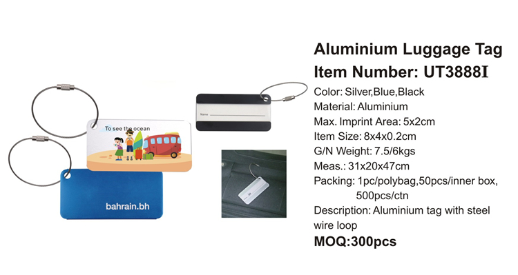 custom aluminum luggage tags